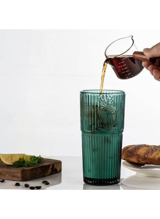 هابي هوم كوب زجاجي مزدوج الجدار مع غطاء وماصة 600 مل للأيس كوفي، العصائر، الكوكتيلات، الاستخدام المنزلي والسفر (أخضر زمردي) - Image 3